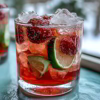 A vibrant pink lemonade party punch with citrus and berry flavors, perfect for spring gatherings.