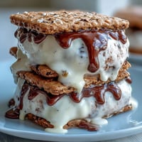 Vanilla Bean Frappuccino Ice Cream Sandwiches with creamy vanilla bean ice cream between rich espresso cookies, perfect for summer treats.